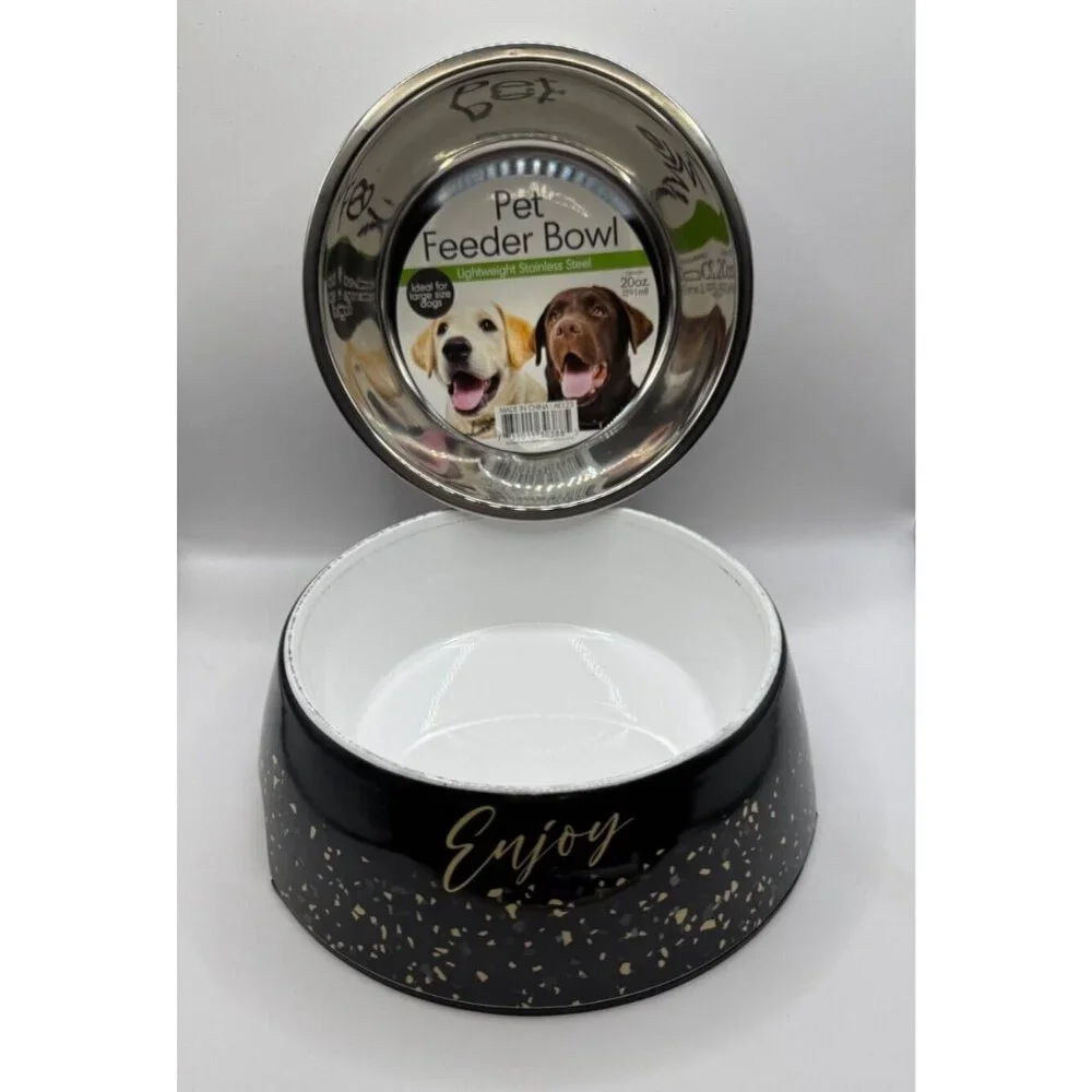 Pet feeder with removeable steel bowl 8.5”
